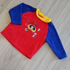 Vintage B.U.M. Equipment Color Block Teddy Bear Fleece Sweatshirt 12 months